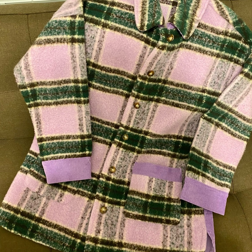 Purple & Green Shacket (boutique purchase) worn once